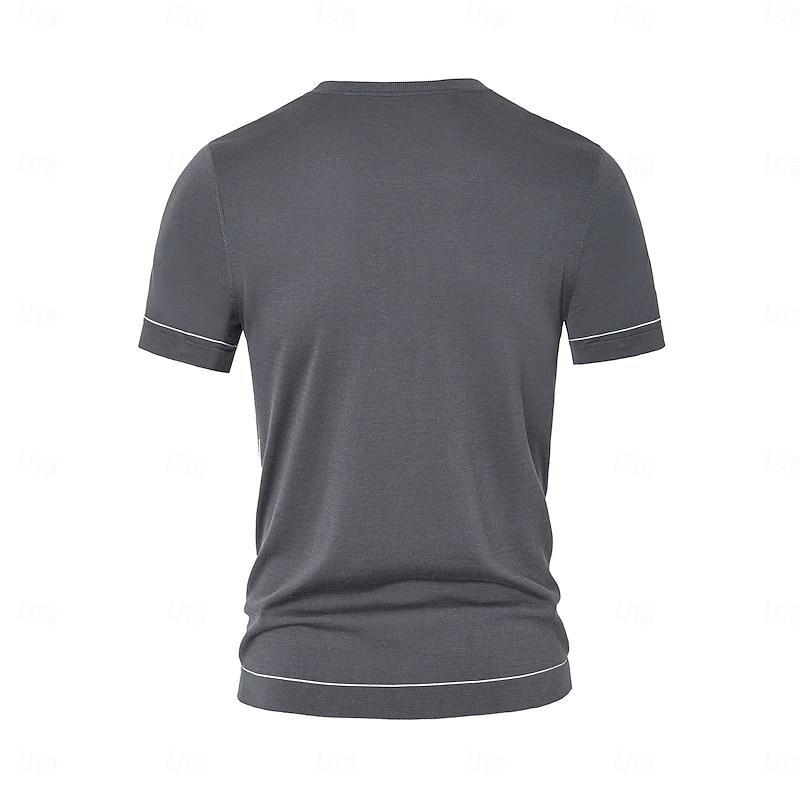 Men's T Shirt Short Sleeve Crew Neck Summer Solid Color Daily Casual Daily Leisure Color Block Vacation Causal Casual Dark Gray Black White Top Tee for Men3
