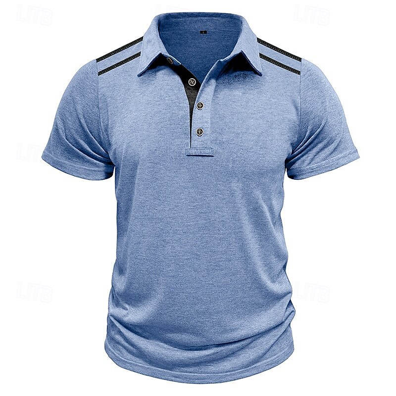 Men's Polo Shirts Golf Shirt Casual Sports Classic Short Sleeve Fashion Cool Color Block Plain Buttons Summer Spring &  Fall Regular Fit Black White Navy Blue Light Grey Green Khaki Polo Shirts2