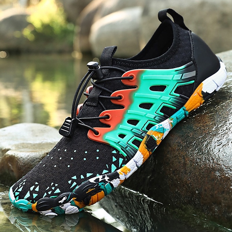 Men's Barefoot Trail Running Shoes - Water-Resistant, Colorful Tread, Secure Fit - Great for Hiking and Outdoor Adventures