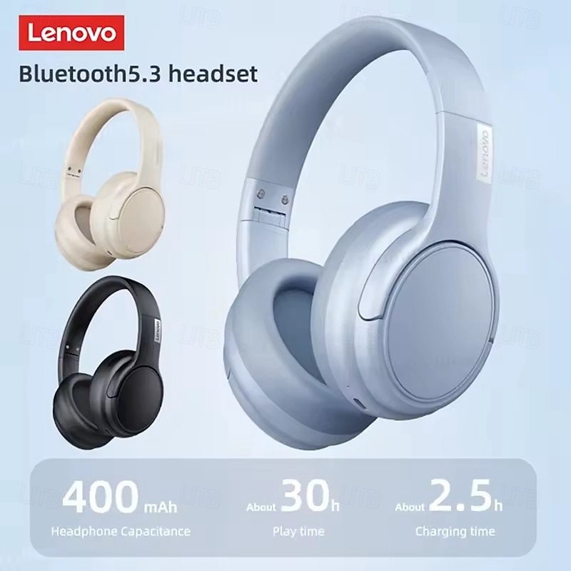 Lenovo TH20 Wireless Bluetooth 5.3 Headset Sports Headphones Foldable Gaming Earphones Hifi Stero Fone Earbuds 2024 New2