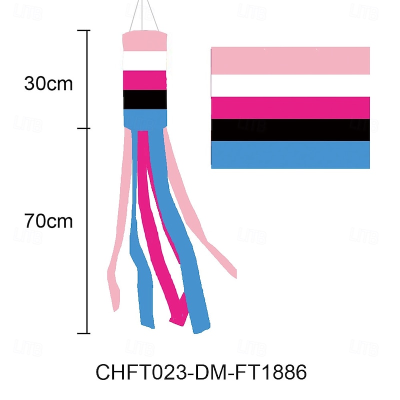 June Pride Month Rainbow Column Windsock Flag Fly in Breeze Outdoor Hanging Colorful LGBT+ Parade Garden Decorative Flag with Rainbow Long Tails Happy Pride4