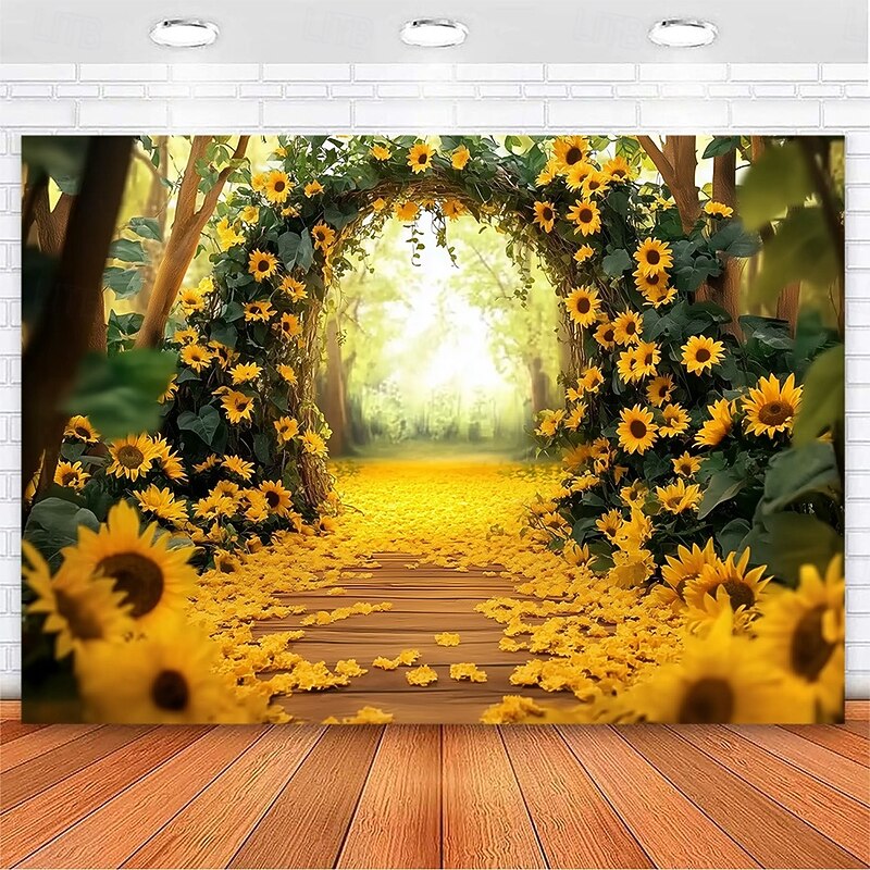 Sunflowers Landscape Hanging Tapestry Wall Art Large Tapestry Mural Decor Photograph Backdrop Blanket Curtain Home Bedroom Living Room Decoration4