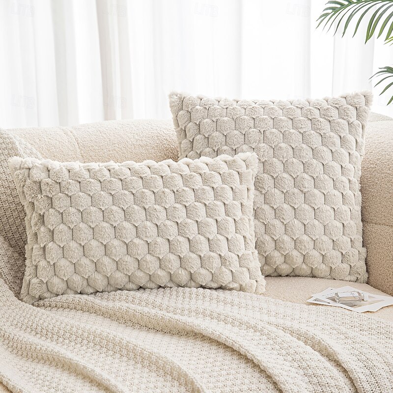 Soft Plush Decorative Toss Pillows Cover 1PC Soft Square Couch Cushion Case Pillowcase for Bedroom Livingroom Sofa Chair3