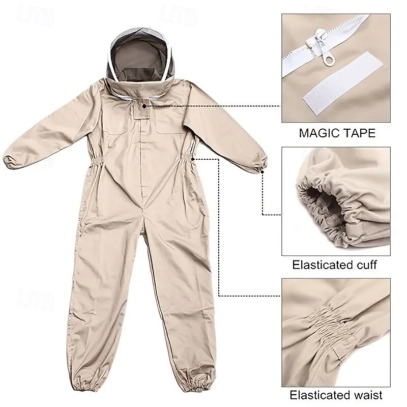 1 Piece Men's Bee Suit Beekeeper Suite Beekeeper Suit With Veil Full-body Durable Beekeeper Suite Suitable for Professional Beekeepers and Beginners3