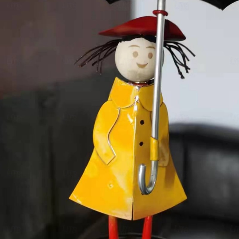 Outdoor Iron Hanging Bird Feeder, Umbrella Girl Bird Feeder, Garden Patio Bird Feeding Station, Metal Craft Ornament for Outdoor Decor2