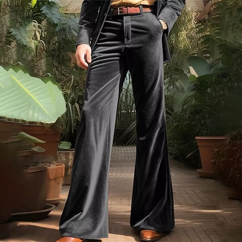 Retro Vintage 1970s Trousers Bell Bottom Pants Flared Trousers Hippie Disco Fancy Dress Men's Halloween Carnival Performance Party Dailywear Adults' Pants4
