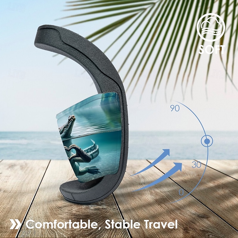 Unisex 3D Alligator Print Slide Sandals – Comfortable Non-Slip Pool & Beach Slippers for Summer, Outdoor & Casual Wear3