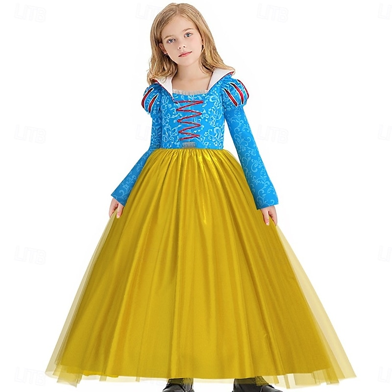 Snow White Princess Fairy Dress Cosplay Costume Tulle Dresses Dress Up Movie Cosplay for Girls' Kid's Halloween Carnival World Book Day Performance Party
