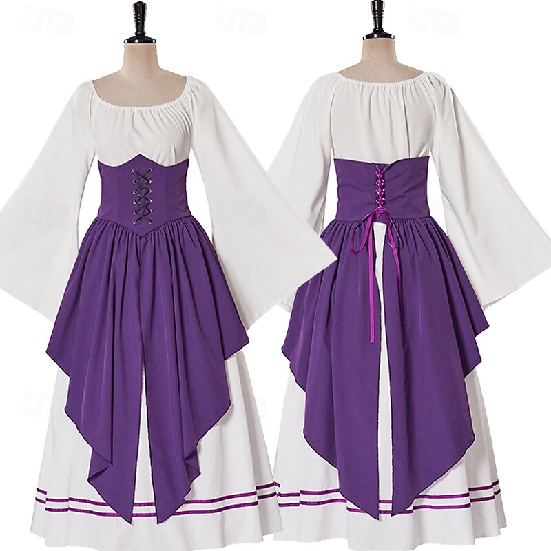 Medieval Renaissance Cocktail Dress Prom Dress Outlander Elven Fancy Dress Women's Halloween Carnival Masquerade LARP Ren Faire Festival Adults' Dress