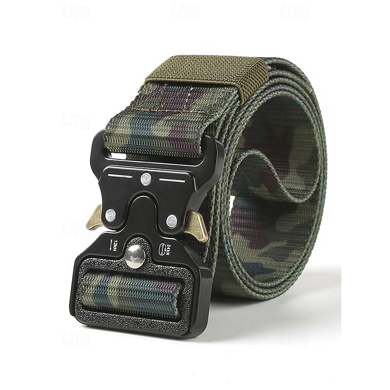 Durable Camouflage Tactical Belt with Metal Buckle - Stylish and practical for outdoor enthusiasts who enjoy hiking, camping and military themed activities