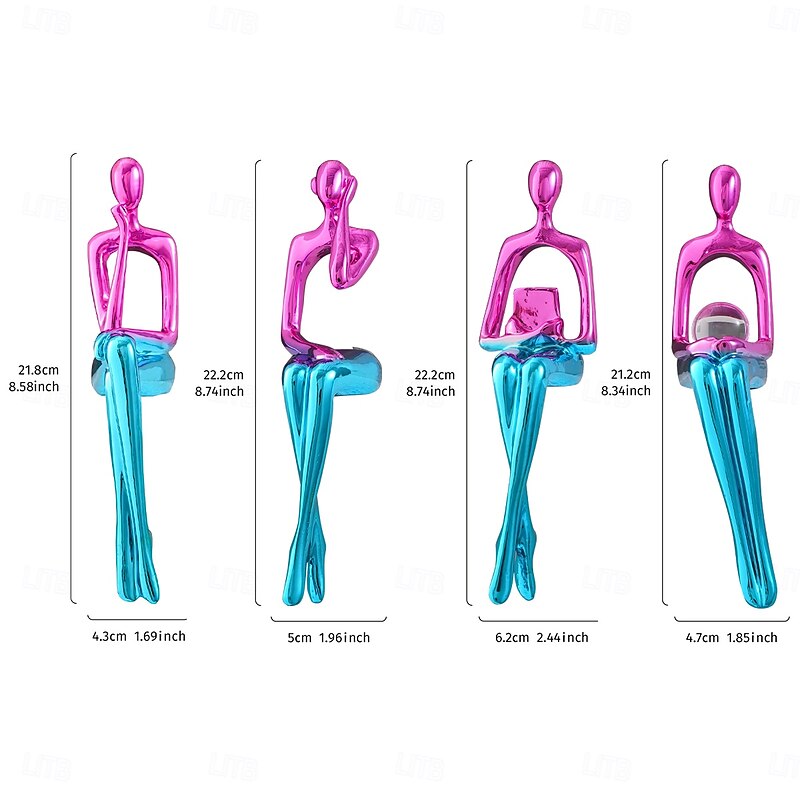 Resin Abstract Reading Figurine, Faux Jade Stone Modern Art Sculpture, Home Decor for Dining Room, Parties, and Tabletop Decoration2