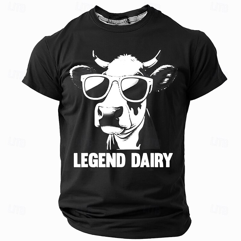 Men's Funny Milk Cows T Shirt Short Sleeve T shirt 3D Print Crew Neck Shirt Fashion Daily Street Daily Black Red Blue Summer Spring Clothing Apparel S M L XL XXL XXXL