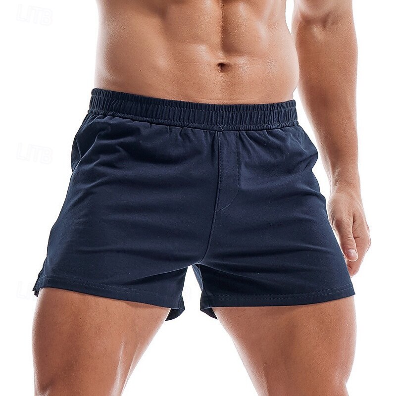 Men's Athletic Shorts Sweat Shorts Shorts Summer Shorts Pocket Elastic Waist Plain Comfort Breathable Short Outdoor Sports Classic Casual Black White3