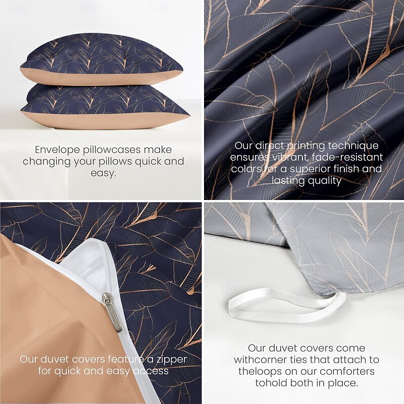 Floral Plant Duvet Cover Full Size Bedding Set Bed Sets Quilt Cover Soft Lightweight Comforter Cover with 2 Pillowcases for Summer Spring4