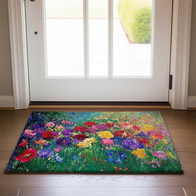 Oil Painting Sunflowers Doormat Kitchen Mat Floor Mat Non-Slip Area Rug Oil Proof Rug Indoor Outdoor Mat Bedroom Decor Bathroom Mat Entrance Rug Spring Summer4
