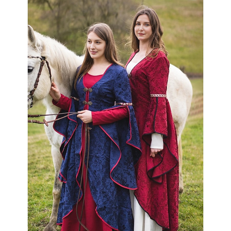 Retro Vintage Medieval Renaissance Dress Prom Dress Viking Celtic Knight Fancy Dress Women's Celtic Royal Halloween Carnival Performance Party LARP Adults' Dress2