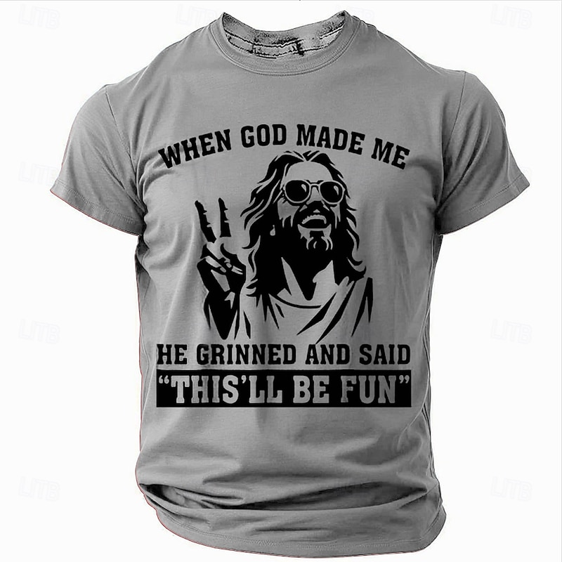Easter Men's Jesus T Shirt Short Sleeve T shirt 3D Print Crew Neck Shirt Designer Casual Party Holiday Red Green Gray Summer Spring Clothing Apparel S M L XL XXL XXXL
