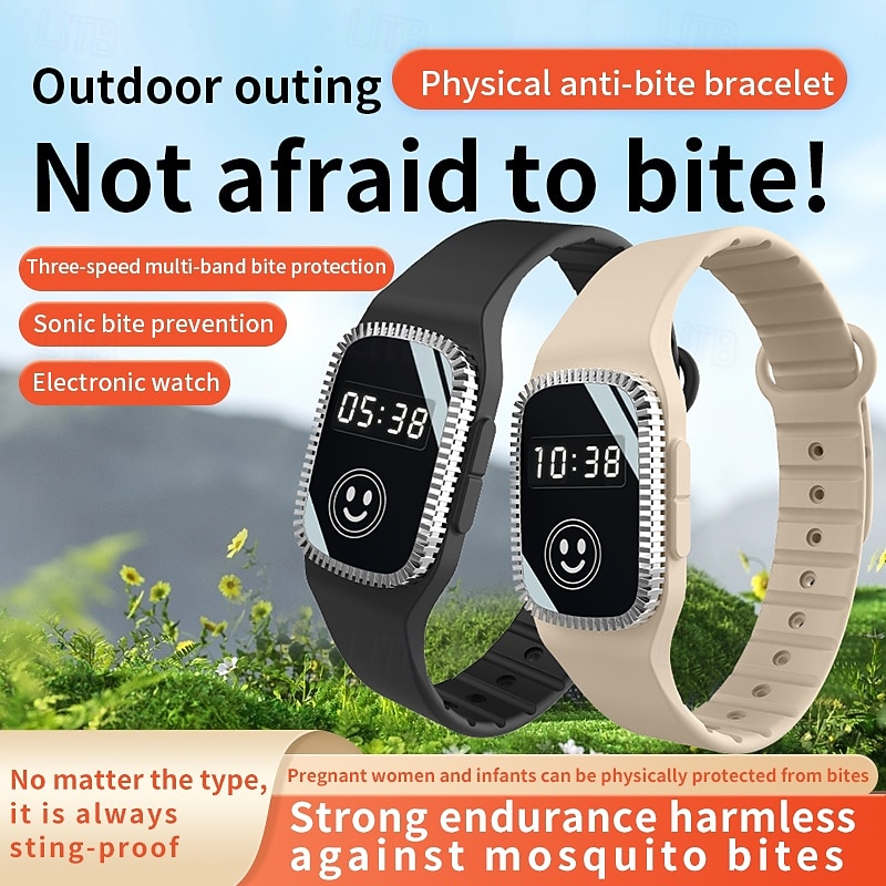 USB Mosquito Repellent Watch – Summer Silicone Bracelet for Adults and , Safe Wearable Mosquito Repellent