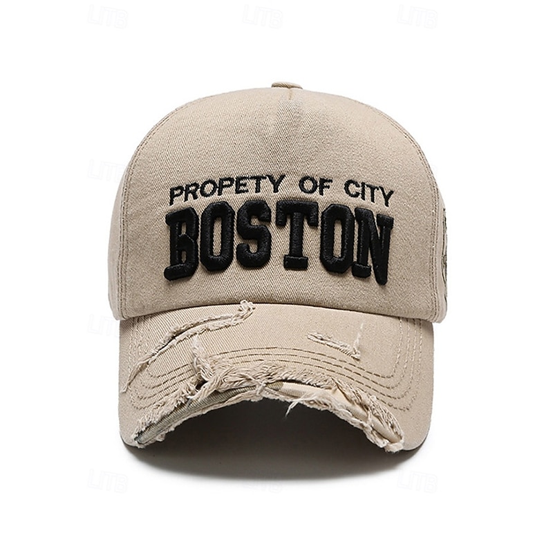 Men's cotton distressed style embroidered baseball cap - casual style, suitable for daily leisure and outdoor activities3