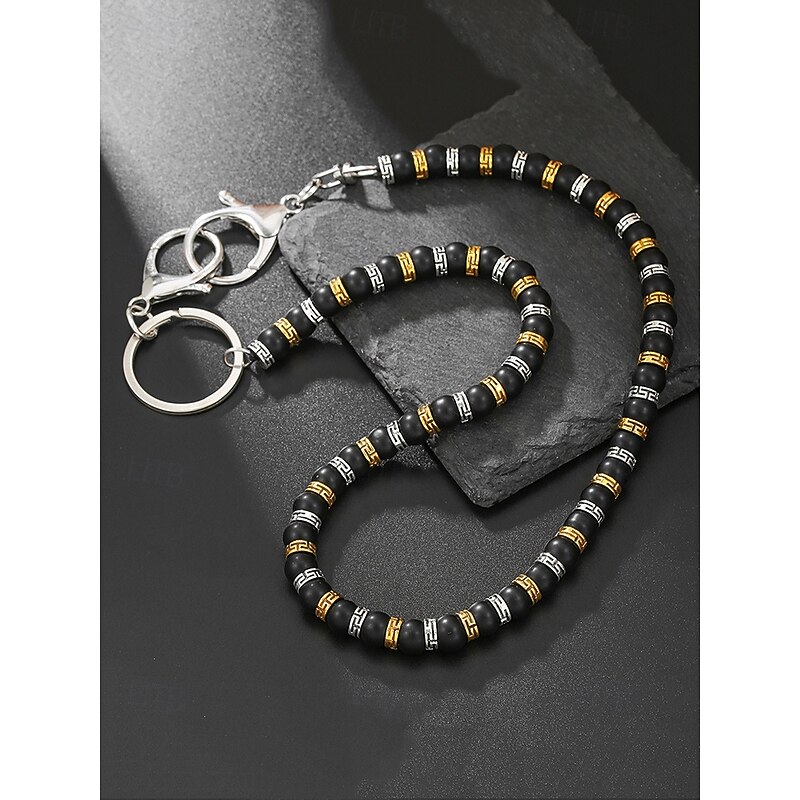 "Mens Beaded Trouser Chain - Vintage Goth Rock Style for Bikers, Punks and Street Fashion"4