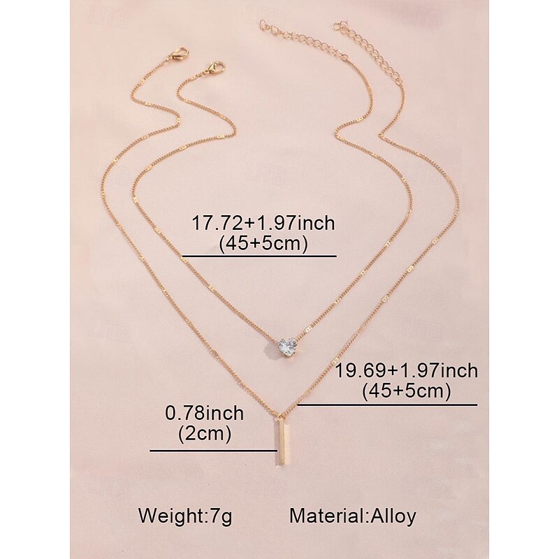 Women's exquisite water drop pendant double-layer gold tone necklace, elegant and simple style, suitable for fashion-conscious women to wear in casual and party occasions4