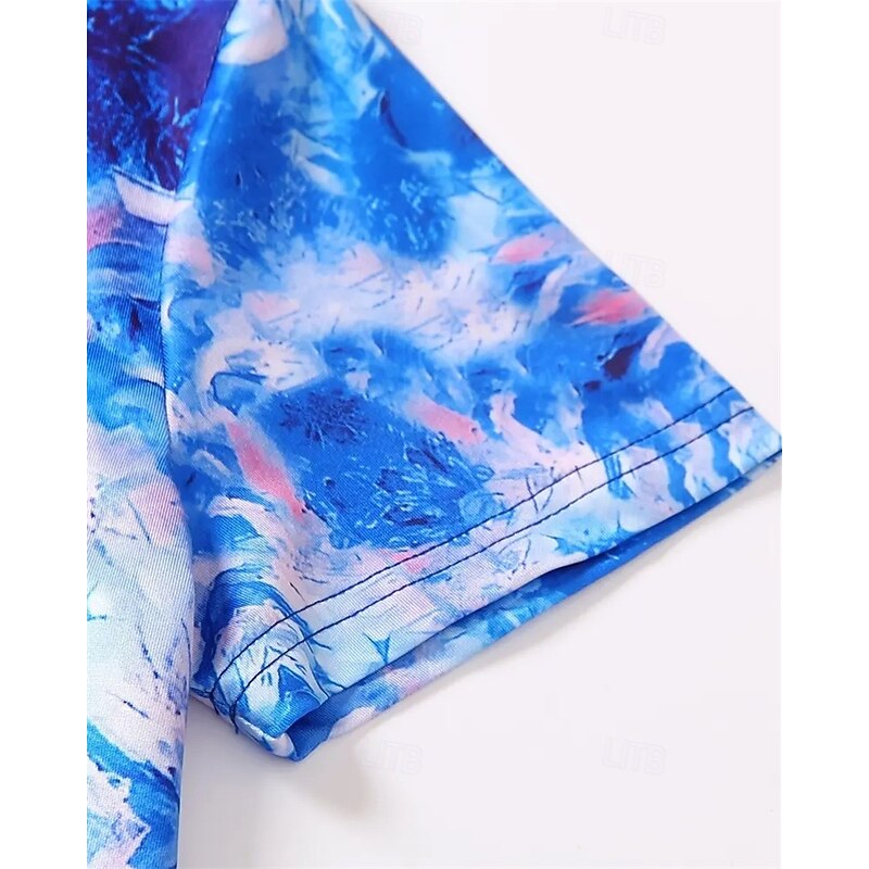 Boys Girls' 3D Floral T-shirt & Shorts Set Short Sleeve Summer Spring Sports Fashion Daily Kids 4-12 Years Crew Neck Outdoor Vacation Sports Tailored Fit3