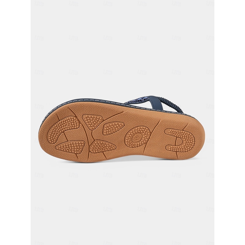 Beads Embellished Flat Thong Sandals - Elegant Gold-Tone Summer Footwear for Women, Perfect for Causal Wear and Walking4