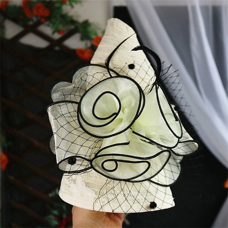 Hats Polyester Sun Hat Wedding Holiday Tea Party Horse Race Cocktail Elegant Vintage Sun Protection With Floral Headpiece Headwear4