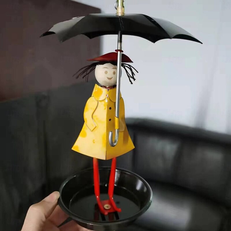 Outdoor Iron Hanging Bird Feeder, Umbrella Girl Bird Feeder, Garden Patio Bird Feeding Station, Metal Craft Ornament for Outdoor Decor4