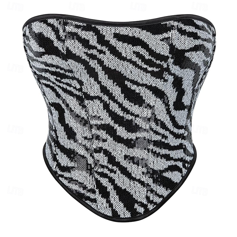 Rococo Overbust Corset Masquerade Overbust Corset Cosplay Sequins Tummy Control Push Up Jacquard Fancy Dress Women's Royal Masquerade Party Carnival of Venice Adults' Corset2