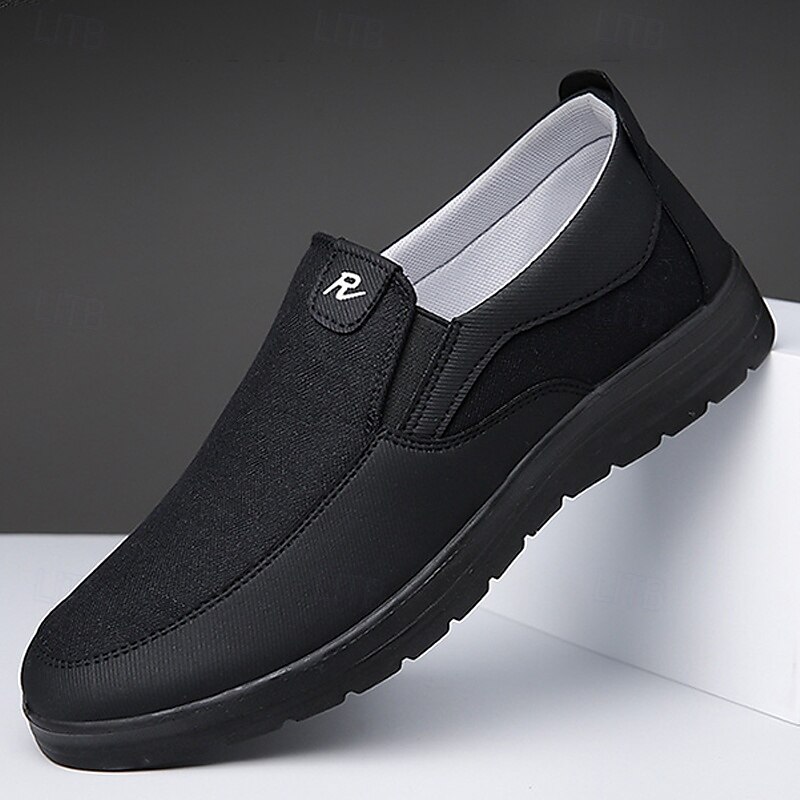 Men's Brown Casual Slip-On Shoes with Textured Fabric, Comfortable and Stylish for Daily Wear and Office Use3