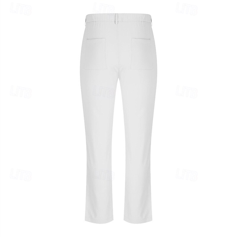 Men's Linen Pants Trousers Summer Pants Beach Pants Pocket Plain Comfort Breathable Vacation Daily Holiday Chino Athleisure turmeric Black3