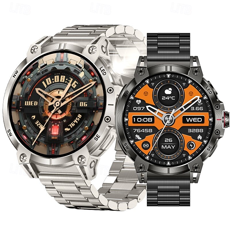 2025 New 1.85-inch HD Screen 760mAh Large Battery LED Flashlight Bluetooth Call Sport Mode All-weather Health Monitoring Smart Watch2