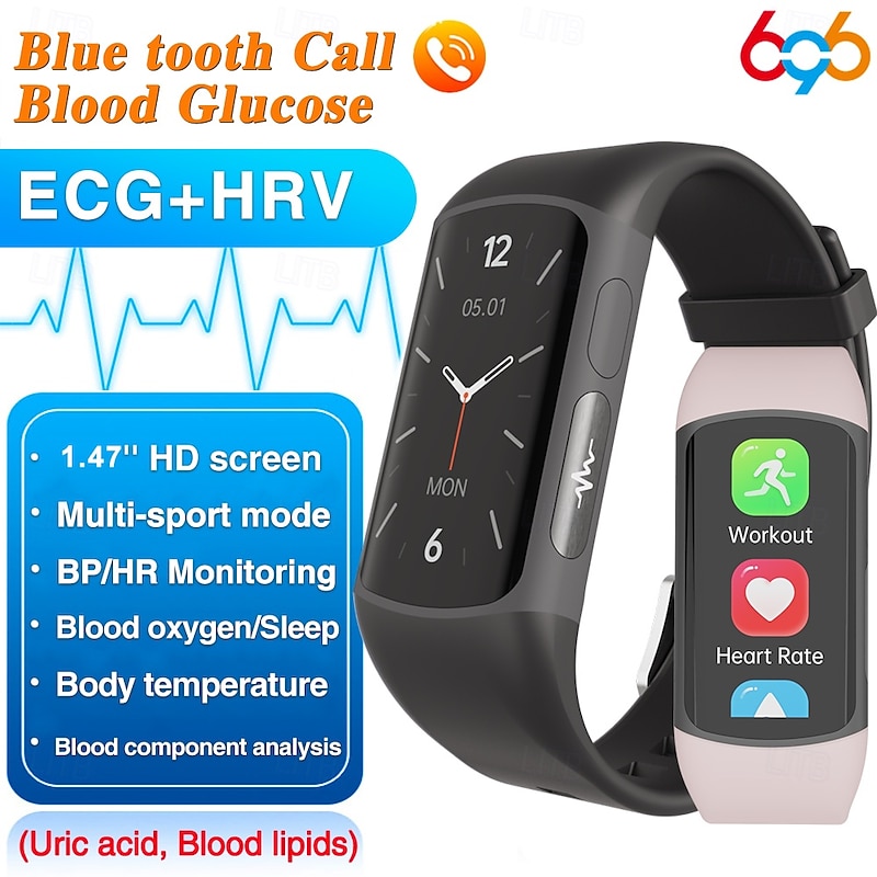 696 H8 Smart Watch Fitness Tracker Sleep Monitor Bluetooth Call Reminder Android iOS 1.47