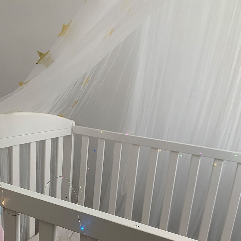 Princess Bed Canopy for Girls Room Decor Round Lace Mosquito Net Play Tent Reading Nook Canopies Yarn Girl Dome Netting Castle2