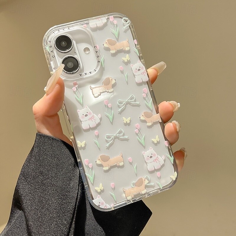 Phone Case For iPhone 16 15 14 Pro Max 16e 13 Wallet Case Shockproof Cartoon TPU Acrylic