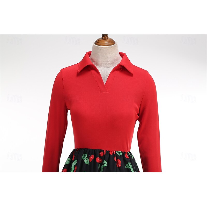 Retro Vintage 1950s Rockabilly Dress Swing Dress Cherry Fancy Dress Women's Carnival Masquerade Daily Wear Adults' Dress Homecoming Dresses4