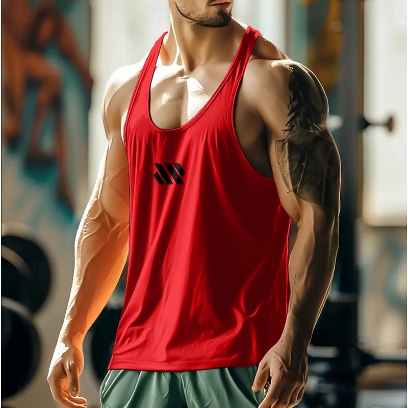 Men's Tank Top Vest Sleeveless Shirt Gym Muscle Tee Sleeveless U Neck Summer Plain Fashion Classic Comfortable Casual Sports Holiday Black White Yellow Top Tee for Men4