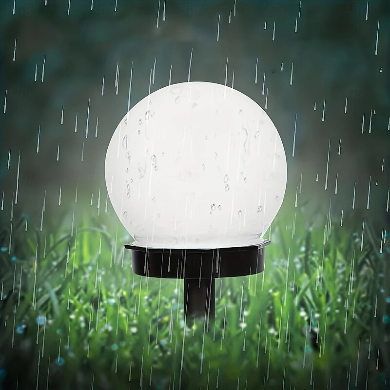 3 Pcs LED Solar Pathway Lights Outdoor Waterproof Ball Light LED Lawn Light Suitable for Garden Park and Outdoor Pathway Lighting Solar Night Light4