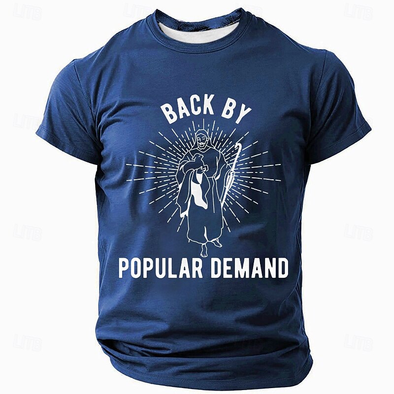 Easter Men's Jesus T Shirt Short Sleeve T shirt 3D Print Crew Neck Shirt Designer Casual Party Holiday Black Blue Green Summer Spring Clothing Apparel S M L XL XXL XXXL3