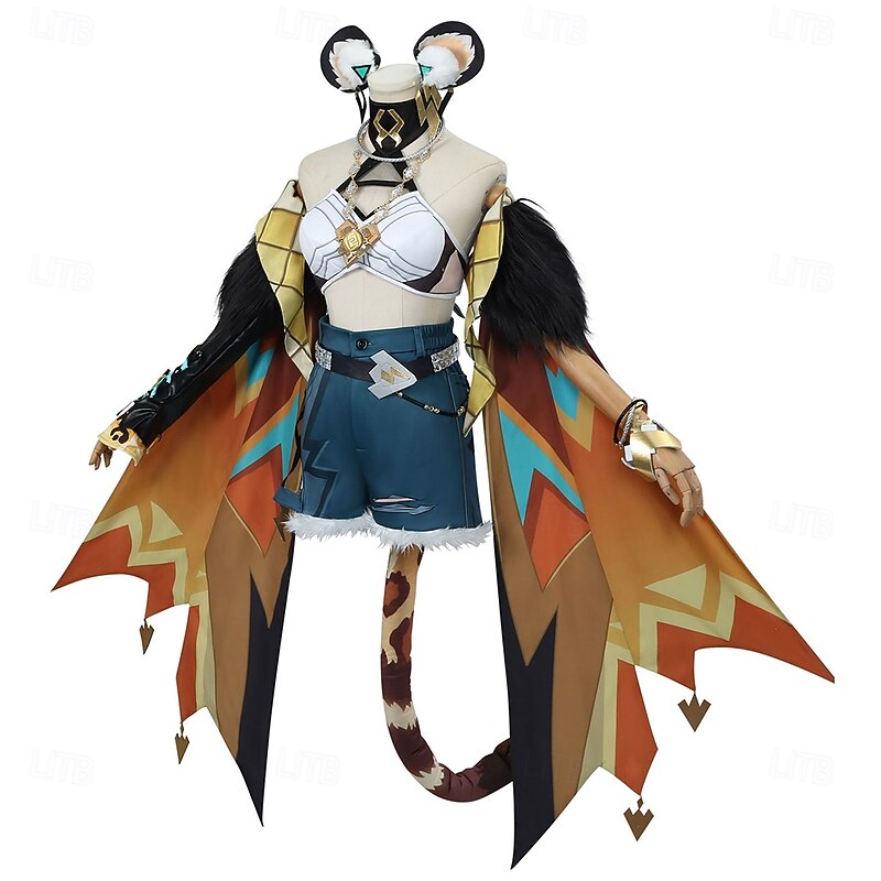Genshin Impact Cosplay Xilonen Anime Cosplay Costume Shoes Cosplay Wigs Cosplay Suits Cosplay Wigs Cosplay Shoes Halloween Masquerade Performance Party Pants Sleeves Cloak For Women's Adults'2