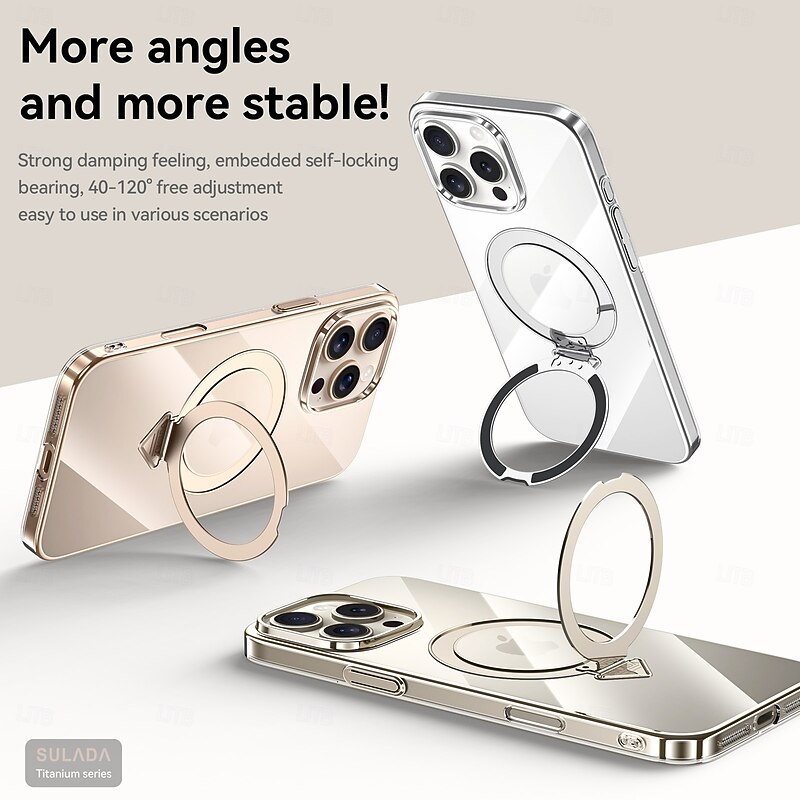 Phone Case For iPhone 17 Pro Max 17 Air 16 15 Pro Max Back Cover with Stand Holder Magnetic Support Wireless Charging Retro PC3