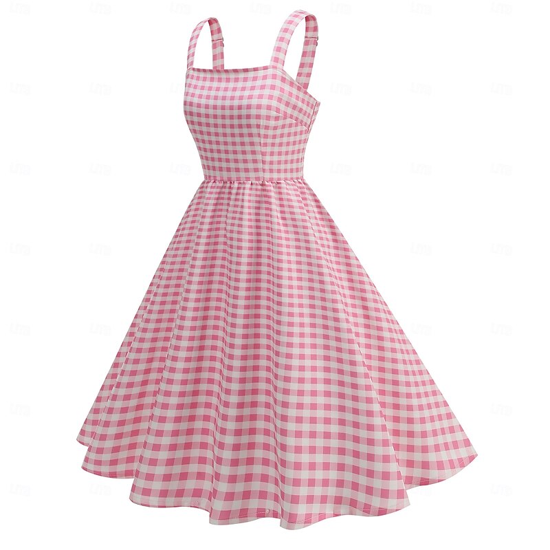 Retro Vintage 1950s Dress Swing Dress Plaid Fancy Dress Women's Carnival Masquerade Daily Wear Bachelorette Party Adults' Dress Homecoming Dresses2