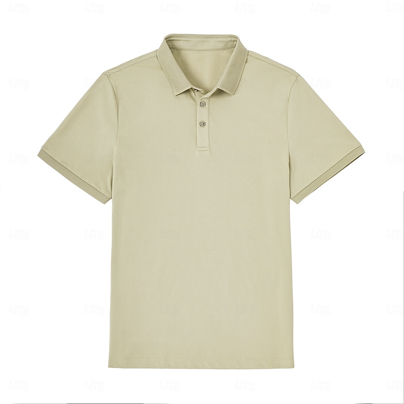 Men's Polo Knit Polo Sweater Business Casual Lapel Short Sleeve Formal Solid Color Buttons Summer Black Rock Green Light Green Navy Blue Dark Grey Gray Polo4