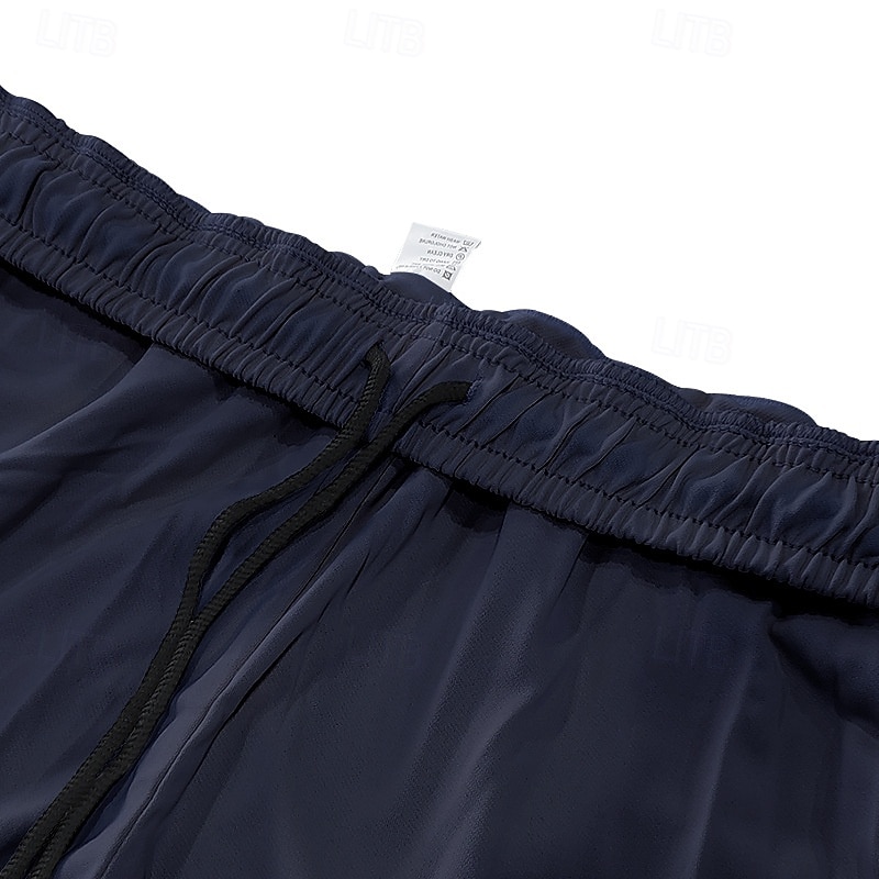 Men's Athletic Pants Sweatpants Trousers Casual Pants Drawstring Side Stripe Straight Leg Plain Comfort Breathable Full Length Outdoor Casual Running Sports Fashion Black Red3