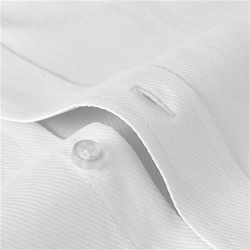 Men's Dress Shirt Non Iron Shirt Plain Wedding Outdoor Light Blue Black White Sky Blue Short Sleeve Spread Collar Summer Spring Clothing Apparel3