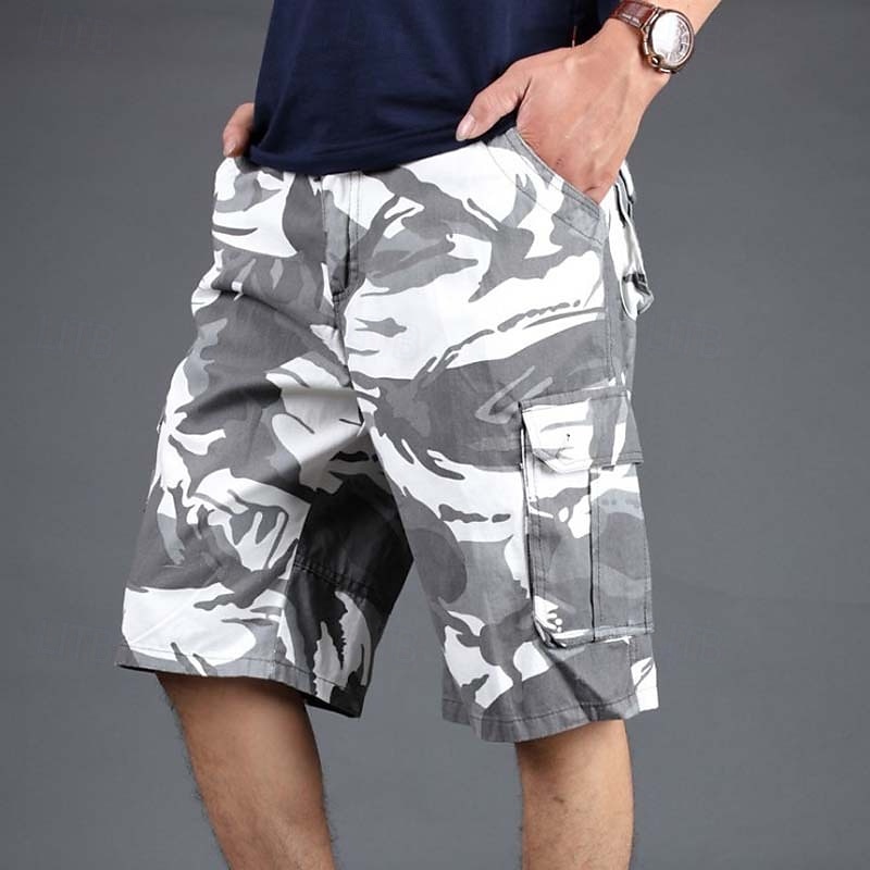 Men's Cargo Shorts Camo Shorts Shorts Summer Shorts Multi Pocket Flap Pocket Camo Camouflage Comfort Wearable Knee Length Outdoor Sport Daily Fashion Casual White Yellow3