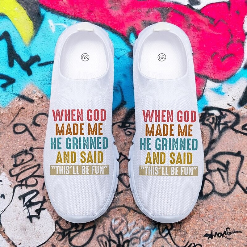 Women's Funny Quote Slip-On Sneakers - Comfortable Graphic Shoes for Casual Wear4