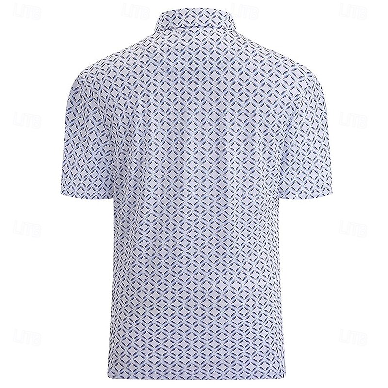 Kentucky Derby Men's Geometric Pattern Polo Short Sleeve Polo Shirts Collared Shirts Business Casual Outdoor Daily Wear Festival Outfit Buttons 3D Print Summer Spring Fall White2