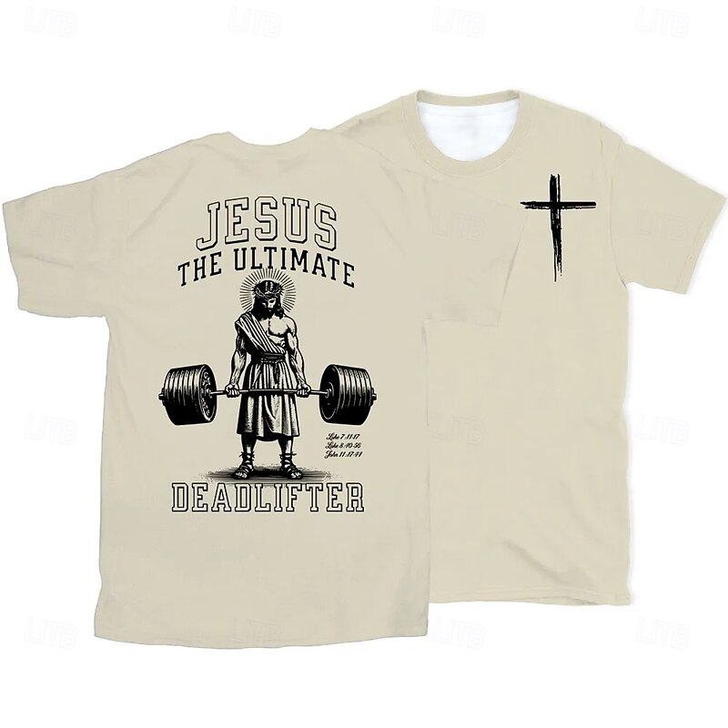 Easter Men's Jesus T Shirt Short Sleeve T shirt 3D Print Crew Neck Shirt Designer Casual Party Holiday Black White Blue Summer Spring Clothing Apparel S M L XL XXL XXXL2